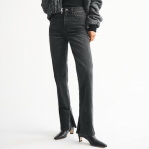 Abercrombie & Fitch Curve Love Ultra High Rise 90s Straight Jean Black Sz 28/6S